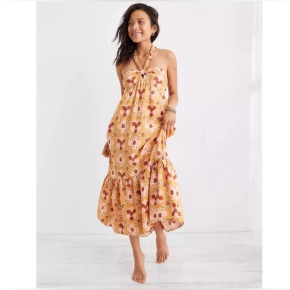 aerie Dresses & Skirts - NWT Aerie Braided Halter Tiered Maxi Dress